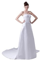 Sweetheart Applique  Dress with a Chapel Train 