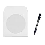 1000 CD DVD Disc White Paper Sleeve / Envelope With 4" Window & Flap (10 x 100 Pack), Free CD Marker Pen!