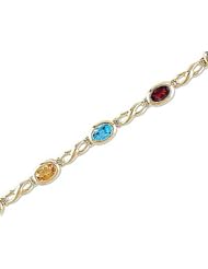 14kt Yellow Gold Oval Multi Color Bracelet.