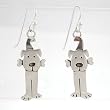 Happy Dog with Bone Earrings in Sterling Silver, #8752