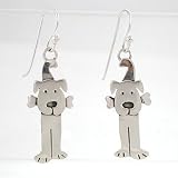 Sterling Silver Dog with Bone Earrings, #8752
