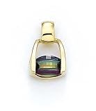 14k 8x6mm B C Mystic Topaz Pendant