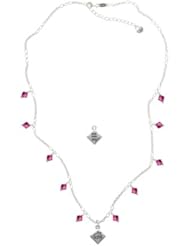 2-D "Bad Hair Day" with Girl on a Fuchsia Crystal Waterfall Necklace [Jewelry]