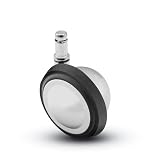 Buy 2-1 4 Metal Ball Caster with Rubber Tread, Bright Chrome, with 3 8 x 1 Grip Ring... by Shepherd