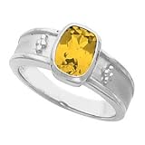 14K White Gold Citrine Ring