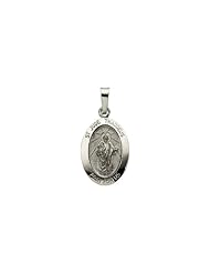 15.00x11.00 mm St. Jude Thaddeus Medal in 14K White Gold