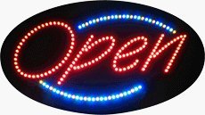 LED Open Business Sign. On/flashing/off Switch.