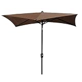 Coolaroo 9 Foot Hexagonal Contemporary Market Umbrella with 3 Position Tilt-Aluminum Pole, Mocha