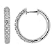 Diamond and 925 Sterling Silver Medium Hoop title=