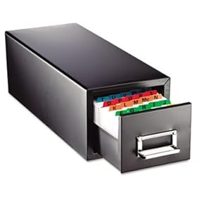 Drawer Card Cabinet Holds 1,500 5 x 8 cards, 9 7/8 x 18 1/8 x 9