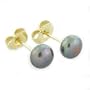 Genuine Black Peacock Pearl and 10K Gold Post Earrings