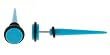 Fake Acrylic Turquoise Taper - 16g Wire Stud - 9mm - Sold as a Pair