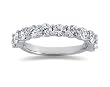 1.65 Prong Set 11 Stone Diamond Wedding Band in 18K White Gold