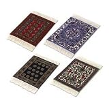 Fiberlok 4 Piece Set International Collection CoasterRugs, Hand Washable Coaster Pad & Desk Protector.