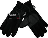 Mens Fleece Thermal Thinsulate Lined Gloves with Palm Grip