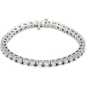 Genuine IceCarats Designer Jewelry Gift 18K White Gold Diamond Tennis Bracelet. 10.00 Ct Tw 7 1/4 Inch Diamond Tennis Bracelet Diamond Tennis Bracelet In 18K White Gold