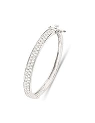 Childrens Sterling Silver CZ Bangle - S00097 - Width 6mm - Diameter 47mm.