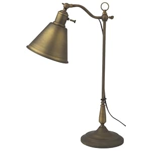 OTT-LITE VisionSaver Plus Carolina Table Lamp, Antique Brass