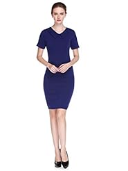 V-neck Cotton/Polyester Vintage Bodycon Dress/Evening Dress/Prom Dress/Party Dress/Wedding Dress/Midi Dress 