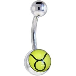 Zodiac Sign Taurus Symbol Logo Belly Button Ring