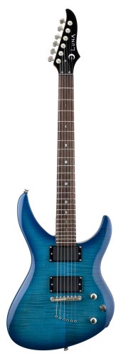 Luna Andromeda Flame Acoustic Guitar, Teal