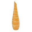 Handmade Terracotta Burnt Orange Vase with Beige Stripes