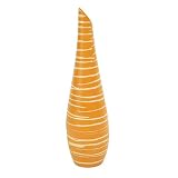 EXP Handmade Terracotta Burnt Orange Vase with Beige Stripes