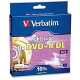 Verbatim 96689 LightScribe 8.5 GB 8x Double Layer Recordable Disc DVD+R DL, 10-Disc Spindle