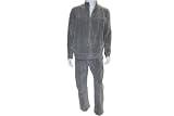 Hugo Boss Men's Gray Velour Complete Tracksuit / Sweatsuit
