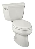 Kohler K-3422-T-0 Wellworth elongated toilet with left-hand trip lever, and tank cover locks, less S