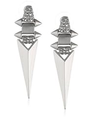 Sam Edelman Pave Brushed Rhodium Colored Geometric Metal Cage Earrings