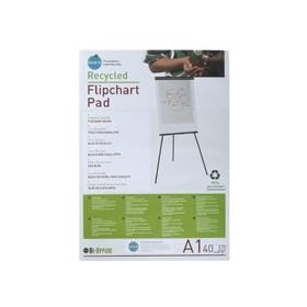 Earth-it Flipchart Pad Recycled Perforated 55gsm 40 Sheets A1 White Ref FL0111801 [Pack 5]