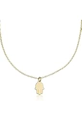 Tiny Hamsa Necklace, Sterling Silver Plated in 18k Gold Hamsa Necklace, Hamsa Pendant