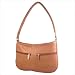 Small Top Zip Shoulder Bag Color: Café / Dark Brown