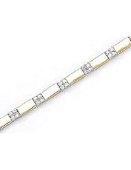 14kt Yellow Gold Bar and Diamond Bracelet 1.00ct TW