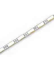 14kt Yellow Gold Bar and Diamond Bracelet 1.00ct TW