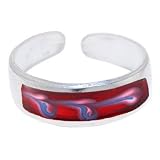 Sterling Silver 925 RED Hand Painted PASSION Toe Ring