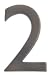 Architectural Mailboxes 3582DC-2 Solid Cast Brass 4-Inch Floating House Number, Dark Aged Copper "2"