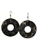 Flower Power Burnished Wood Disc Drop Earrings