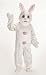 White Easter Bunny Suit with Mascot Head Adult Costume Size 46 Medium