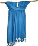 Soft and Silky Beautiful Viscose Pashmina Blue Shawl/ Wrap 28" X 78"