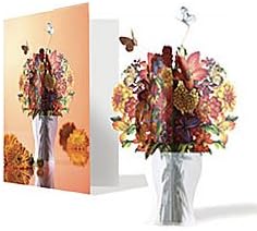 Duckling Greeting Cards - 3D Laser Cut - RED FLOWER BOUQUET