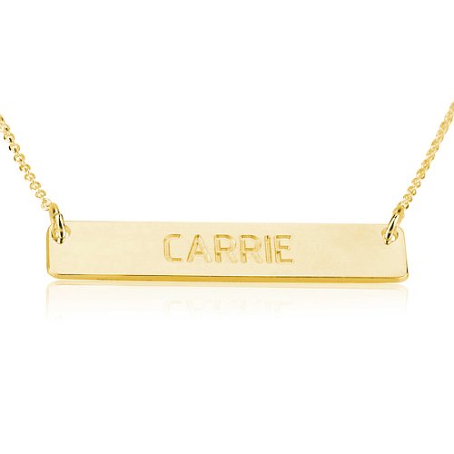 Bar Necklace Personalized Bar Necklace 18k Gold Plated- Custom Made Any Name