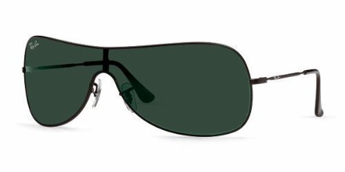 RAY BAN 3211 - RB3211 006 71 MATTE BLACK FRAME DARK GREEN SHIELD LENS SUNGLASS SHADES product image