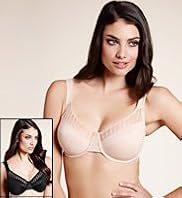 2 Pack - Underwired Trellis Stripe Assorted Minimiser Bras