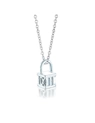 Bling Jewelry 925 Sterling Silver Roman Numerals Cube Pendant Necklace 16in
