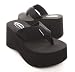 Soda Women's Foam Platform Thong Flip Flop Beach Sandals Black Size 7.5