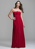 Davids Bridal Bridesmaid Dresses Long Chiffon Dress with Removable Flower Detail Style VC307