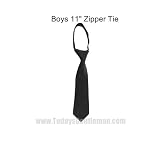 Boys Solid Black 11 Pretied Zipper Tie