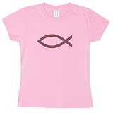 Jesus Fish Light Pink Ladies T-Shirt